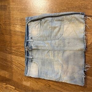 Guess Light Blue Denim Mini Skirt with Zipper